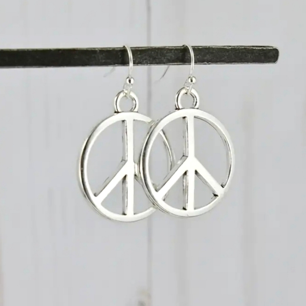 Retro Vibes Peace Symbol Earrings